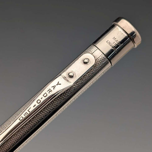 British Vintage Yard O' Red Rhodium Plated Push-On Mechanical Pencil with Paper Box and Instructions