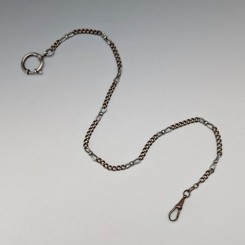 Antique Two-Tone Fancy Link Albert Chain with Clasp