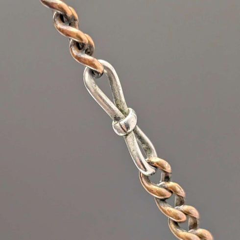 アンティーク 2トーンカラー ファンシーリンクアルバートチェーン 引き輪タイプ