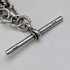 Antique British Fancy Link Sterling Silver Albert Chain, 46g, Dog Fob