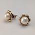 British Vintage Jewelry K9 Gold & Pearl Stud Earrings