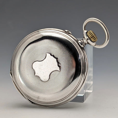 Circa 1919 Antique Longines Pocket Watch, Pure Silver Open Face, Working Good Condition