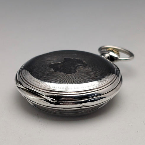 Circa 1919 Antique Longines Pocket Watch, Pure Silver Open Face, Working Good Condition