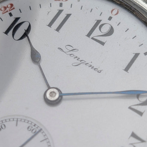 Circa 1931 Vintage Longines Pocket Watch with Silver-sided Hunter Case, Serviced