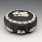 1976 British Wedgwood Black Jasper Trinket Box with Lid, Boxed