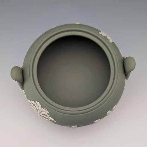 1978 British Vintage Wedgwood Green Jasperware Sugar Bowl (without lid)
