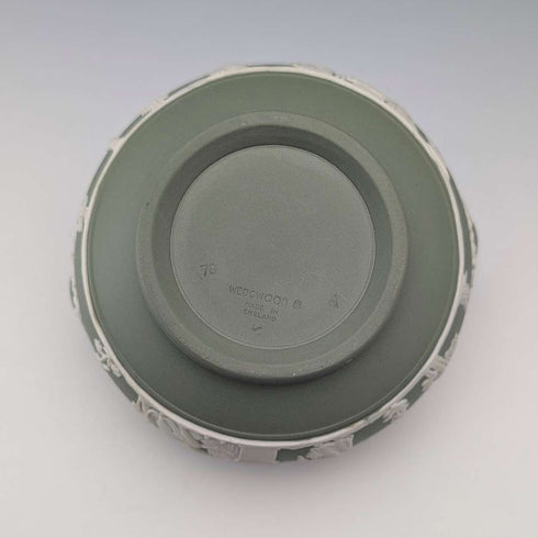 1978 British Vintage Wedgwood Green Jasperware Sugar Bowl (without lid)