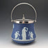 Antique British Wedgwood Biscuit Barrel Jasperware Royal Blue