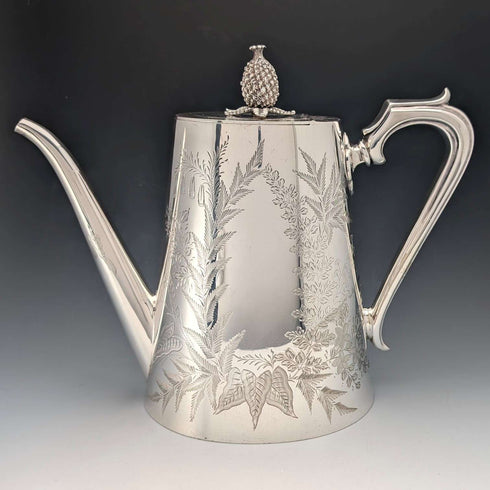 1887年頃 英国アンティーク シルバープレート製 コーヒーポット Mappin&Webb