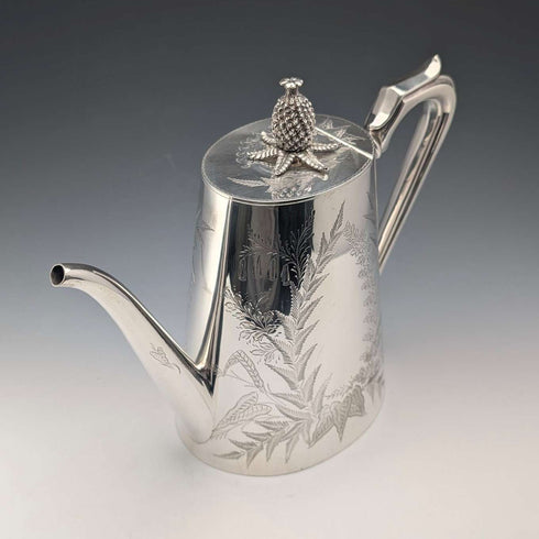 1887年頃 英国アンティーク シルバープレート製 コーヒーポット Mappin&Webb