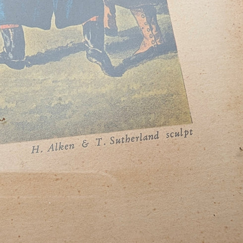 英國古董裱框版畫,描繪的是賽馬亨利·阿爾肯“高貴的賽馬”