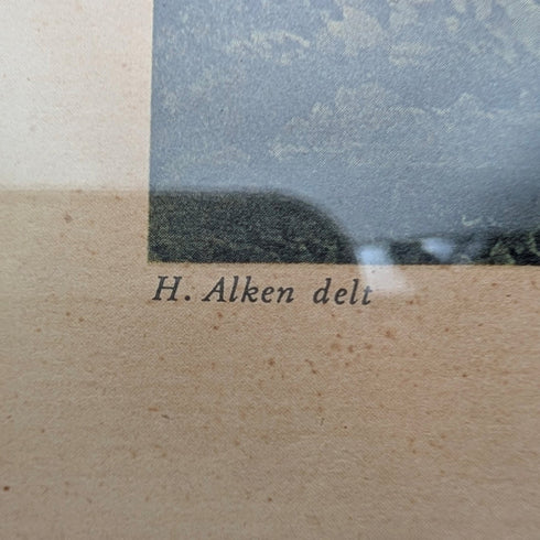 英國古董裱框版畫,描繪的是賽馬亨利·阿爾肯“高貴的賽馬”