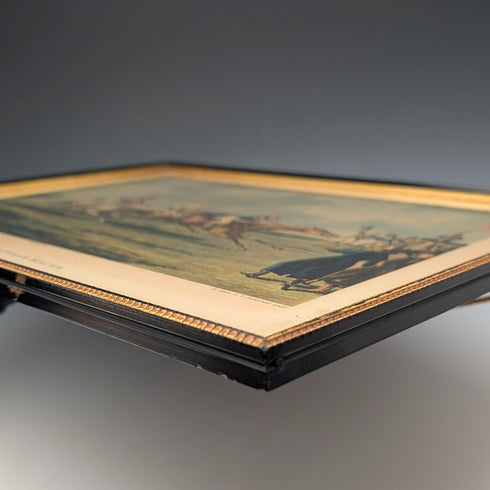 英國古董裱框版畫,描繪的是賽馬亨利·阿爾肯“高貴的賽馬”