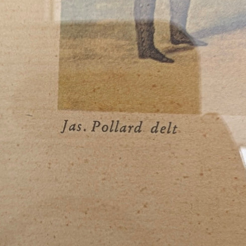 英國古董裝裱版畫,描繪賽馬詹姆斯·波拉德“埃普索姆準備起跑”