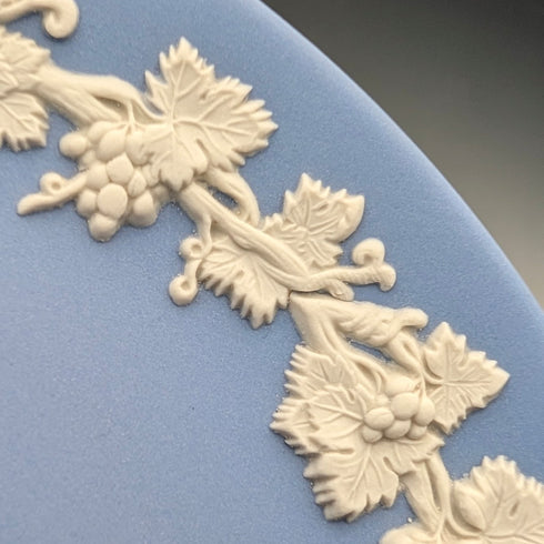 英國韋奇伍德復古碧玉陶淺藍高腳杯