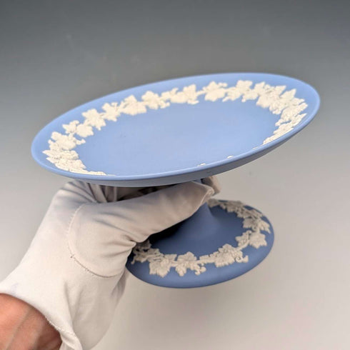 Vintage British Wedgwood Jasperware Tazza in Pale Blue