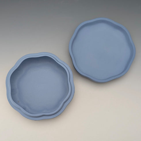 英國韋奇伍德復古碧玉器圓形帶蓋盒,淺藍色,原包裝盒和說明書