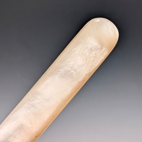 1900年 英国アンティーク 白蝶貝ハンドル 純銀ブレード 小型フォーク William Devenport