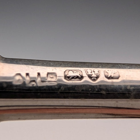 1922年英國古董小叉,珍珠母貝手柄,純銀叉刃,Adie & Lovekin有限公司出品