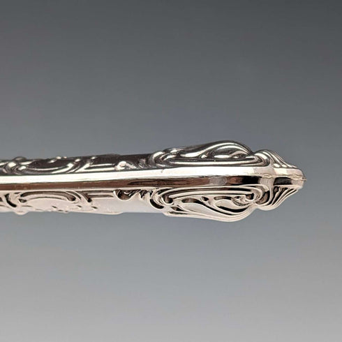 1975 British Vintage Sterling Silver Handle Cake Slicer, Boxed, Harrison Brothers
