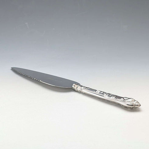 1975 British Vintage Sterling Silver Handle Cake Slicer, Boxed, Harrison Brothers