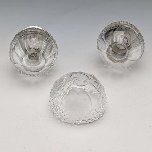 1924 British Antique Sterling Silver and Cut Glass Condiment Set by James Dixon & Sons