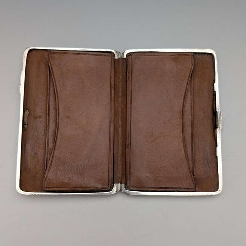 1886 British Antique Sterling Silver Double-Opening Small Card Case, 64g, William Oliver