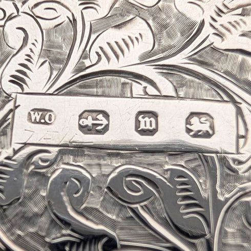 1886 British Antique Sterling Silver Double-Opening Small Card Case, 64g, William Oliver