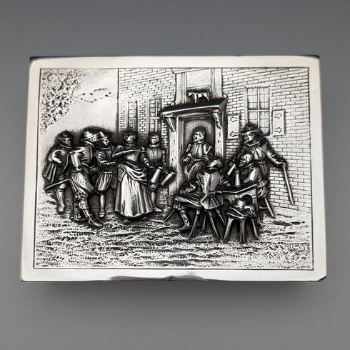 1948年 オランダヴィンテージ シルバー製 シガレットボックス ウッドインナー