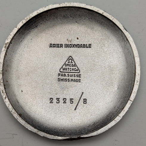 1943年頃 オメガ Ref.2325/8 紳士用 機械式腕時計 ”ジャンボ” ブラックダイヤル グリーンベルト 動作良好