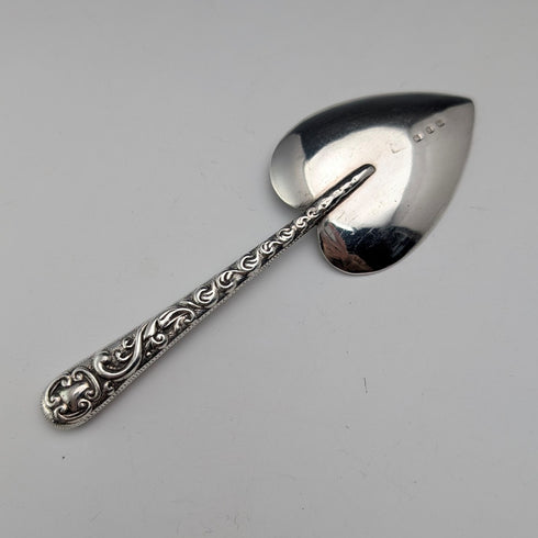 1897 British Antique Sterling Silver Heart-Shaped Tea Caddy Spoon, 10.4g