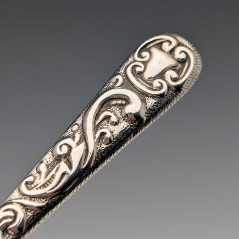 1897 British Antique Sterling Silver Heart-Shaped Tea Caddy Spoon, 10.4g