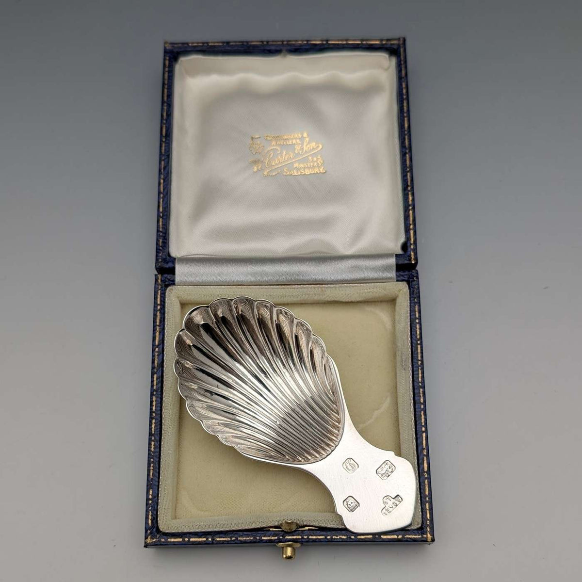 1978年英國老式純銀茶葉罐勺，20.5克，A Chick & Sons Ltd出品，含