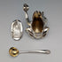 British Vintage Frog Design Sterling Silver Salt Cellar, 131g Total, CCP