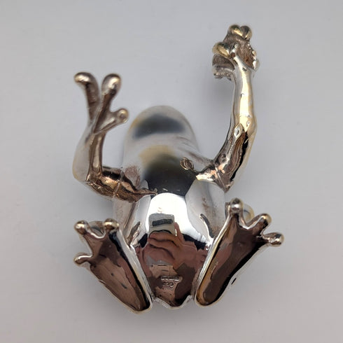 British Vintage Frog Design Sterling Silver Salt Cellar, 131g Total, CCP