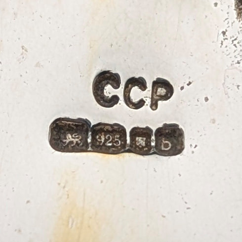 British Vintage Frog Design Sterling Silver Salt Cellar, 131g Total, CCP