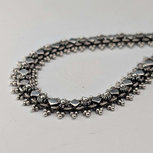 Vintage Sterling Silver Fine Ethnic Chain Necklace, 46cm, 29g