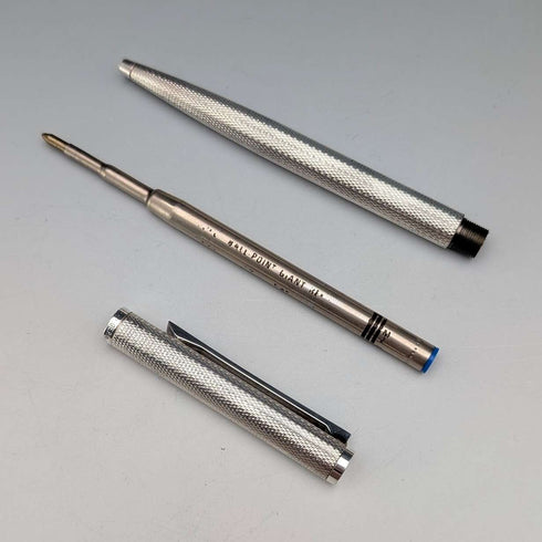 德國復古登喜路(Dunhill)底座金屬圓珠筆盒,附布套