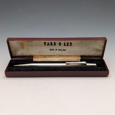 1962 British Vintage Yard O' Red Sterling Silver Push-On Mechanical Pencil with Case