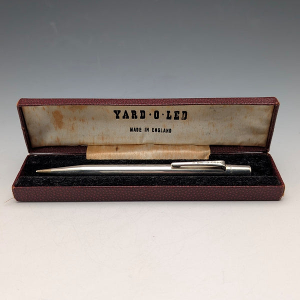 1962 British Vintage Yard O' Red Sterling Silver Push-On Mechanical Pencil with Case