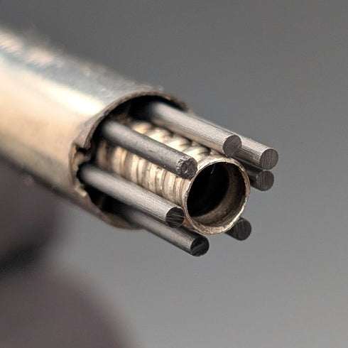 1962 British Vintage Yard O' Red Sterling Silver Push-On Mechanical Pencil with Case