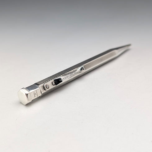 1959 British Vintage Yard O' Red Sterling Silver Hexagonal Push-On Mechanical Pencil