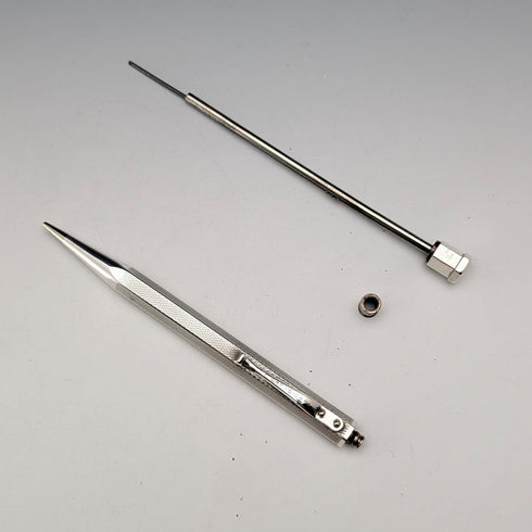 1959 British Vintage Yard O' Red Sterling Silver Hexagonal Push-On Mechanical Pencil