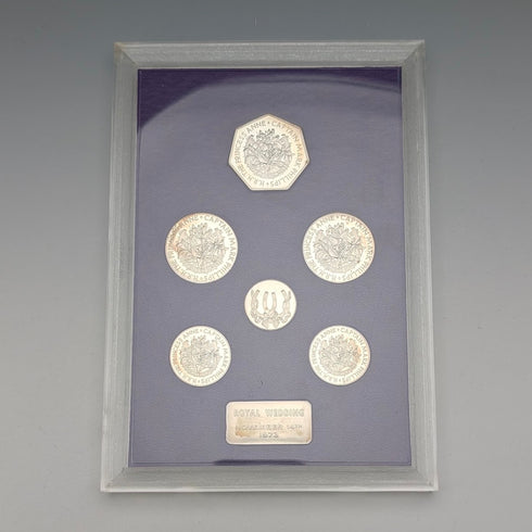 1973 Princess Anne's Wedding Commemorative Pure Silver Coin 6-Coin Set, Silver Weight 50g, Ppbjoy Mint ltd