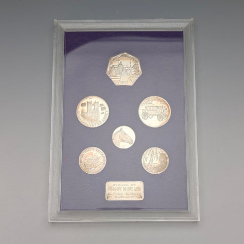 1973 Princess Anne's Wedding Commemorative Pure Silver Coin 6-Coin Set, Silver Weight 50g, Ppbjoy Mint ltd