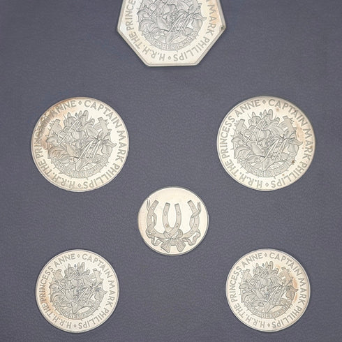1973 Princess Anne's Wedding Commemorative Pure Silver Coin 6-Coin Set, Silver Weight 50g, Ppbjoy Mint ltd