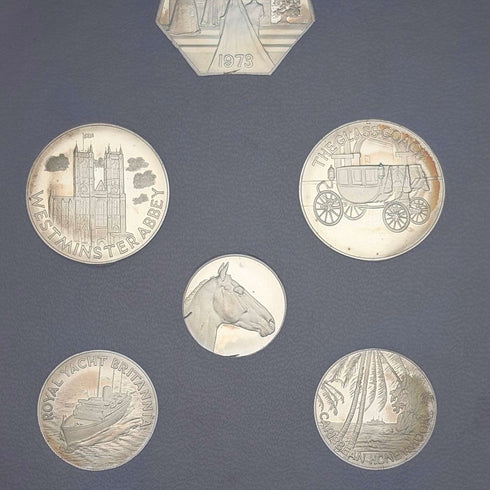 1973年 英国アン王女ご成婚記念 純銀コイン6枚セット 銀重量50g Ppbjoy Mint ltd