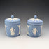 Pair of Vintage British Wedgwood Jasperware Tea Caddy Boxes