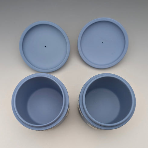 Pair of Vintage British Wedgwood Jasperware Tea Caddy Boxes