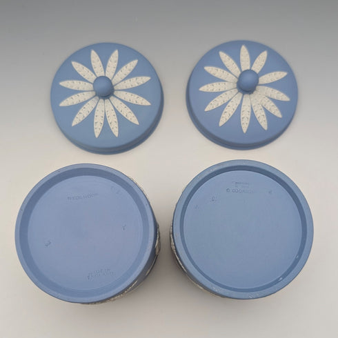 Pair of Vintage British Wedgwood Jasperware Tea Caddy Boxes